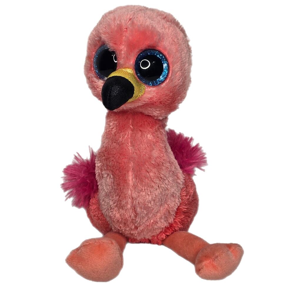 Ty Beanie Boos GILDA Flamingo Beanbag Plush 
Stuffed Toy Big Glitter‎ Eyes